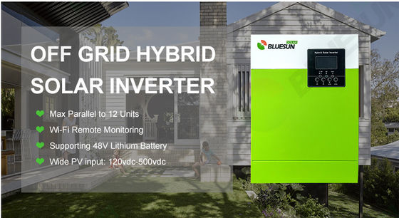 Huishoudelijk gebruik 5.5KW Off Grid zonnestelsel 220/230V Zonne-omvormer met groen