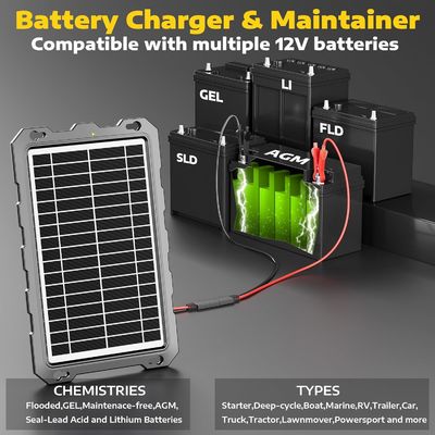 10W 12V zonnebatterij Trickle Charger aangedreven batterij onderhoud Marine