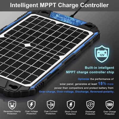 12W 12V zonnepaneel Trickle Charger Zonne-aangedreven batterij onderhoud MPPT