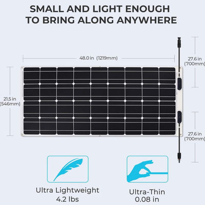 Marine RV Thin 100w Flexible Solar Panel Cell IP68 Waterdicht ODM