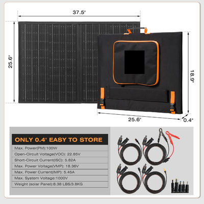 100W Off Grid vouwbare zonne-oplader draagbare zonnepanelen voor kamperen
