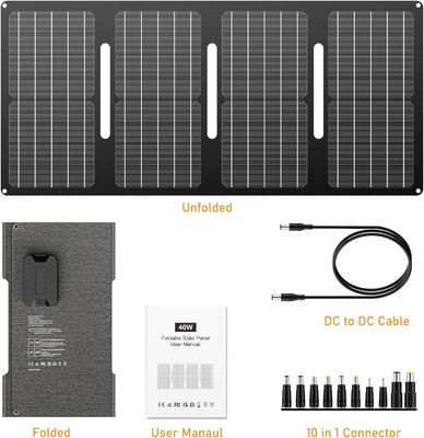 40W draagbaar zonnepaneel 15V DC stopcontact voor buitenkamperen