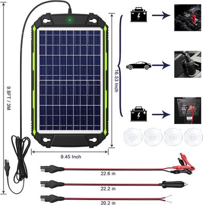 10W 12V waterdicht zonnebatterij oplader onderhoud voor auto boot Marine RV