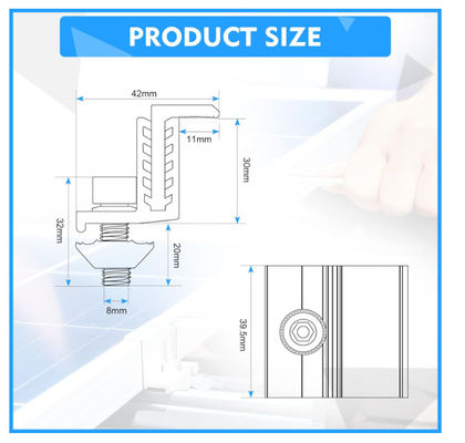 Verstelbare zonnepanelen Accessoires Grounding Gutter Kit Voor PV Montage System
