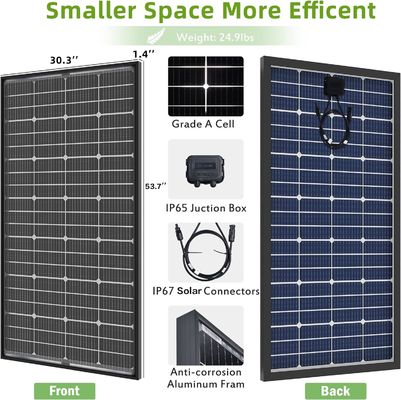 200W zonne-monocristallijn PV-panelen Module 12V 10BB Voor RV Home