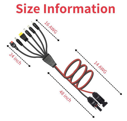 Y-splitter zonnepaneelaccessoires Verlengkabel met vrouwelijke en mannelijke connectoren