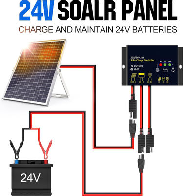 30 Watt 24V zonnepaneelkit Trickle Charger Maintainer Controller