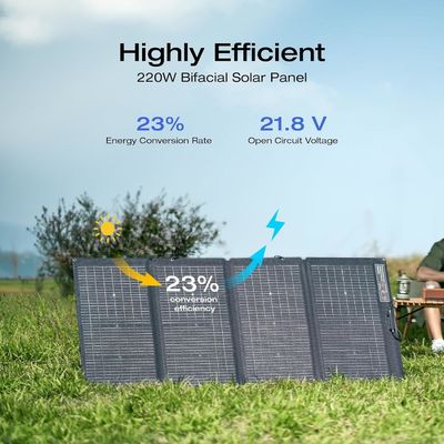 220 Watt draagbaar zonnepaneel opvouwbaar bifaciaal monokristallijn voor buiten