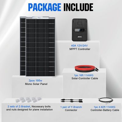 Monokristallijn zonnepaneel kit MPPT Off Grid 400 Watt 12V