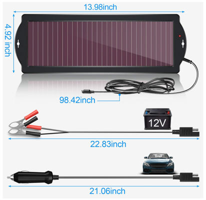 Draagbare Trickle zonne-oplader Power Bank 1.8W 12V waterdicht zonneopladen