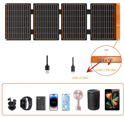 Opvouwbare USB-draagbare zonne-oplader Monokristallijn fotovoltaïsche module 18W