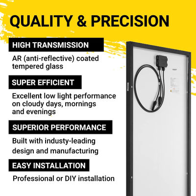 Monokristallijn 100 W balkon zonnepanelen voor commerciële gebouwen