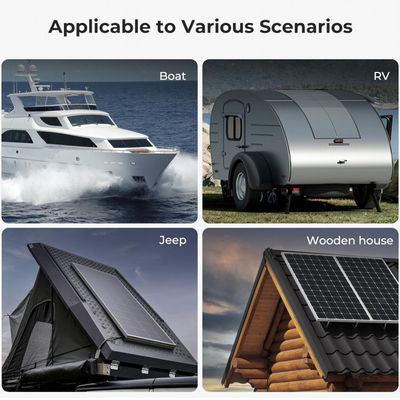 Zwarte ETFE 100 Watt flexibel monokristallijn zonnepaneel Zonnecel voor jacht, camper, RV, 4WD