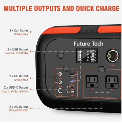 FTMB600 Draagbare elektriciteitscentrale Set 300W,600W Backup Lithium Battery Pack Bank