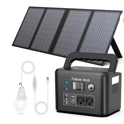 FTB70000 Power Bank met 350W zonne-generator, 60W zonnepaneel en 10W USB LED Light Kit