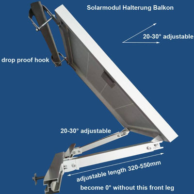 Verstelbare kantelbare zonnepanelen accessoires Montagebeugels roestvrij staal