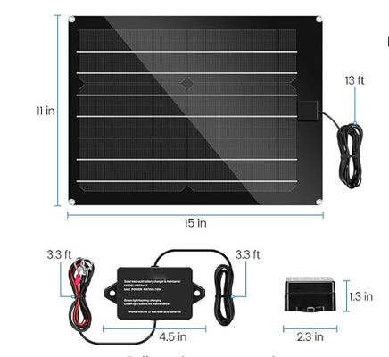 FTBM15 Zonnepaneel Kit Ingebouwde MPPT Charge Controller Waterdicht met zwart