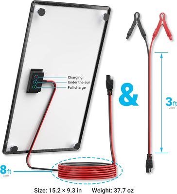 10W 12V Magnetische zonnebatterij Charger Trickle Maintainer Waterdicht Voor boot