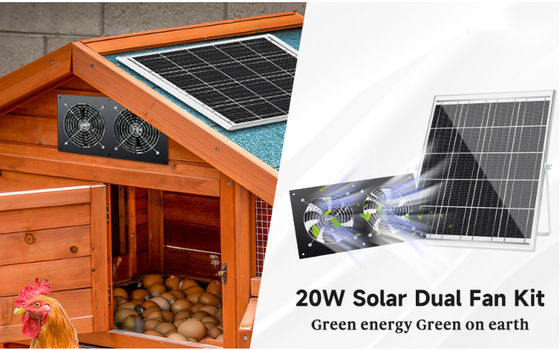 FTB20 Outdoor Solar Panel Kit aangedreven uitlaatventilator voor kippenhok IP65 waterdicht