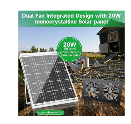 FTB20 Outdoor Solar Panel Kit aangedreven uitlaatventilator voor kippenhok IP65 waterdicht