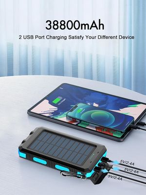 38800mAh Zonne-energie USB Power Bank Waterdicht Voor buiten kamperen