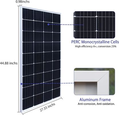 12V 24V mono PV rigide zonnepaneelmodule 300W 150W Vermogen