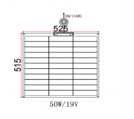 FT50W Flexibel zonnepaneel 50W 12V Monokristallijn met ETFE-oppervlak voor buiten
